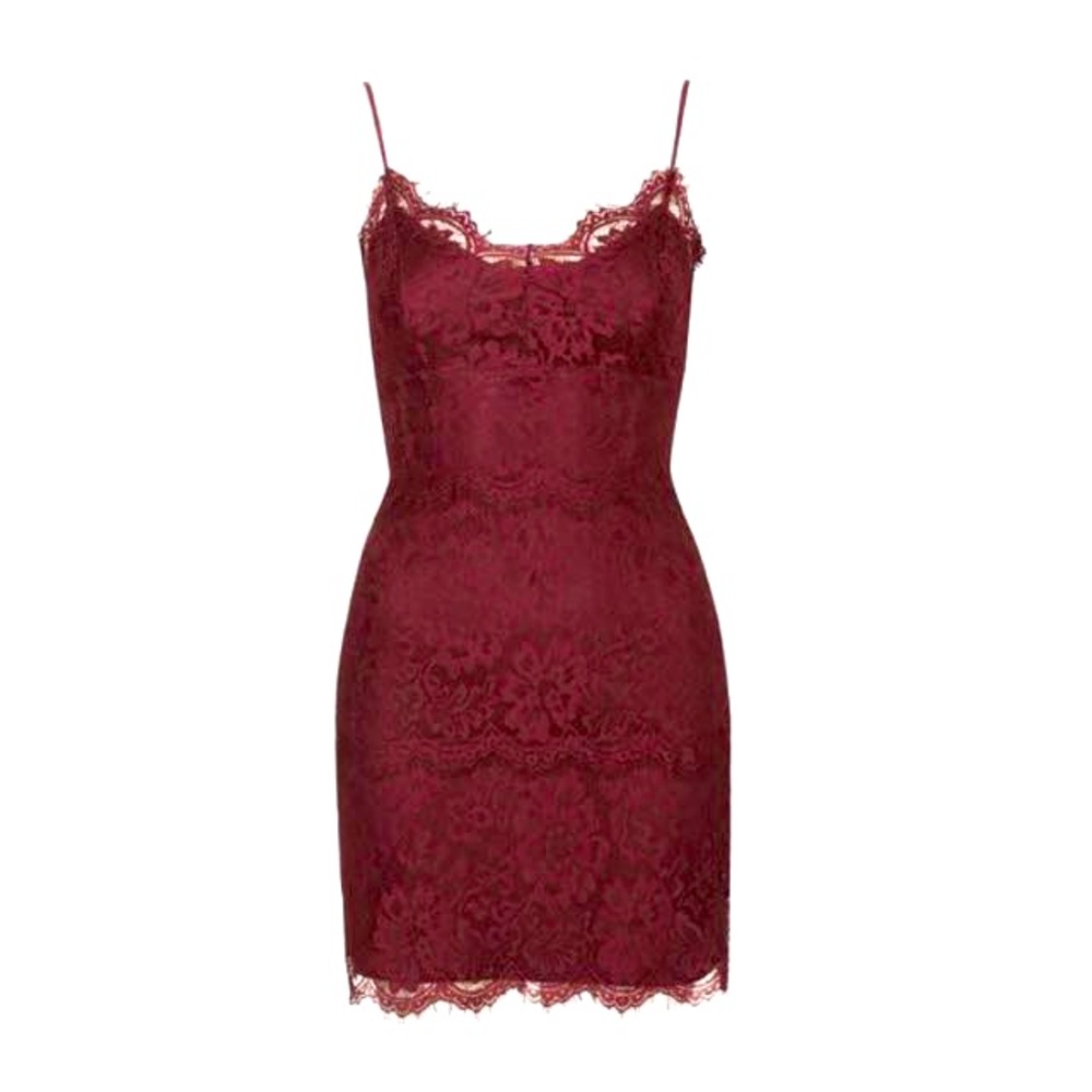 Topshop Burgundy Lace Dress